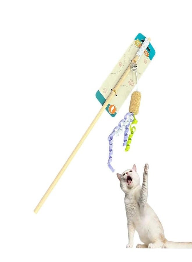 KittuPet Cat Teaser Playing Black cat Stick Cat and Kitten Wooden Stick 1 pcs - Image 1